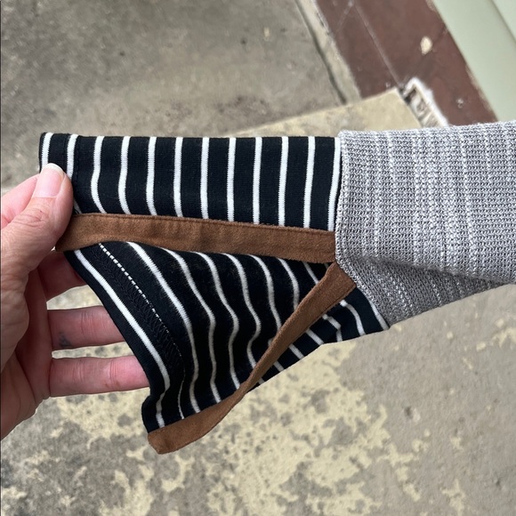 Like new THML Gray and Black Striped Cowl neck long Sweater - Picture 6 of 12